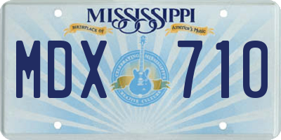 MS license plate MDX710