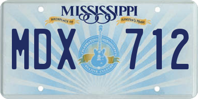 MS license plate MDX712