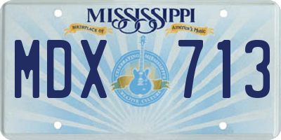 MS license plate MDX713
