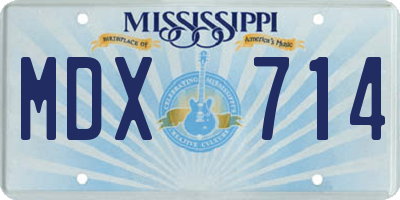 MS license plate MDX714