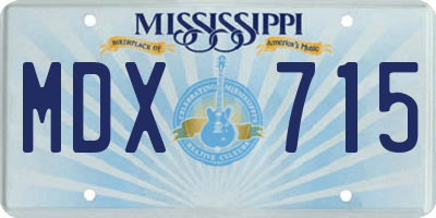 MS license plate MDX715