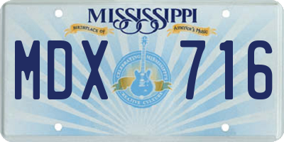 MS license plate MDX716
