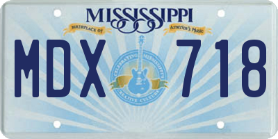 MS license plate MDX718