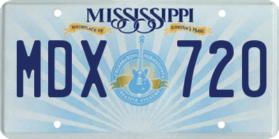MS license plate MDX720