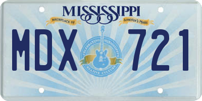 MS license plate MDX721