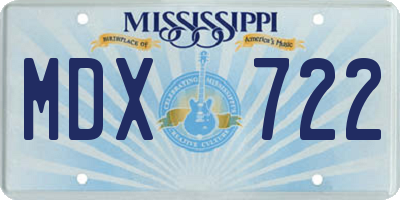 MS license plate MDX722