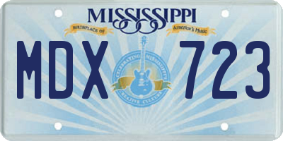 MS license plate MDX723