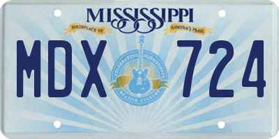 MS license plate MDX724