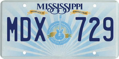 MS license plate MDX729