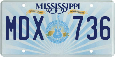 MS license plate MDX736