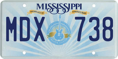 MS license plate MDX738