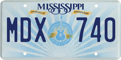 MS license plate MDX740