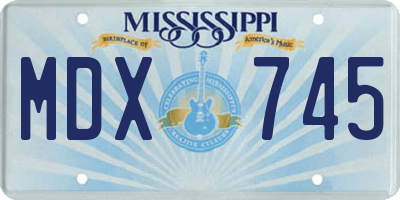 MS license plate MDX745