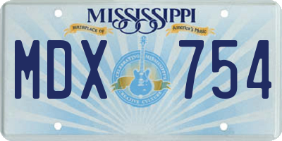 MS license plate MDX754