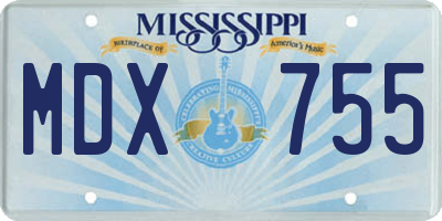 MS license plate MDX755