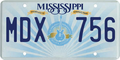 MS license plate MDX756