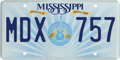 MS license plate MDX757