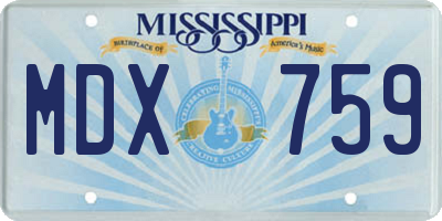 MS license plate MDX759