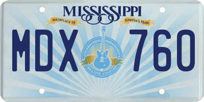 MS license plate MDX760