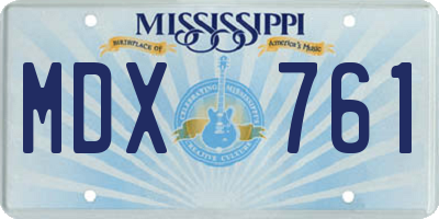 MS license plate MDX761
