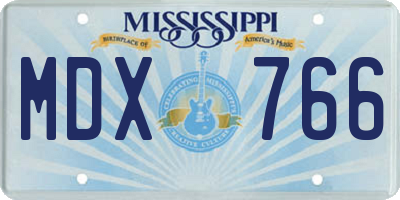 MS license plate MDX766