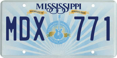 MS license plate MDX771