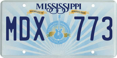 MS license plate MDX773