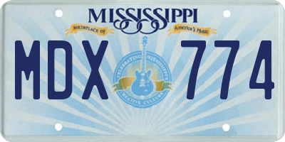 MS license plate MDX774