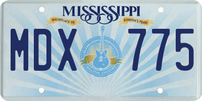 MS license plate MDX775