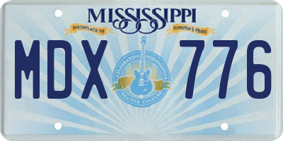 MS license plate MDX776