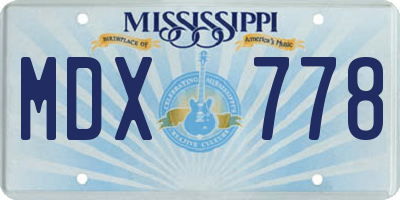 MS license plate MDX778