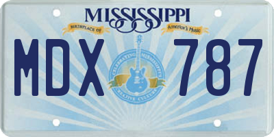 MS license plate MDX787