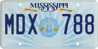 MS license plate MDX788