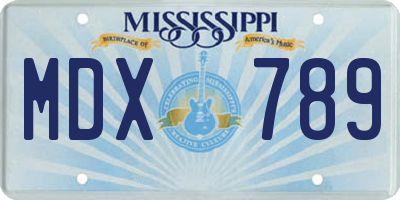 MS license plate MDX789
