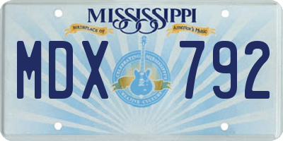 MS license plate MDX792