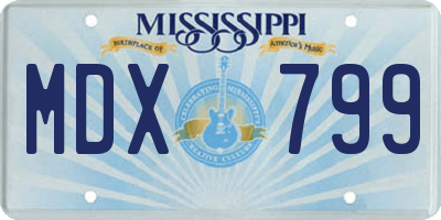 MS license plate MDX799