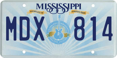 MS license plate MDX814