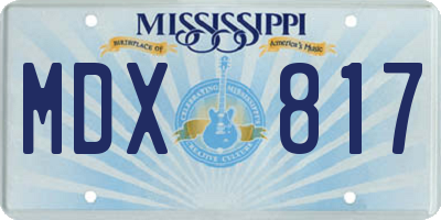 MS license plate MDX817