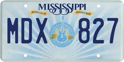 MS license plate MDX827