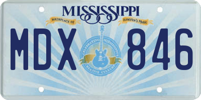 MS license plate MDX846