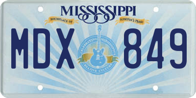MS license plate MDX849