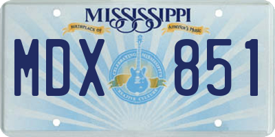 MS license plate MDX851