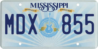 MS license plate MDX855