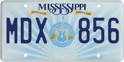 MS license plate MDX856