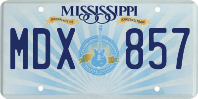 MS license plate MDX857
