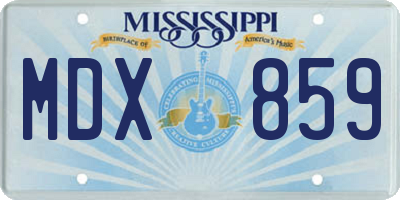MS license plate MDX859