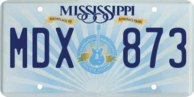 MS license plate MDX873