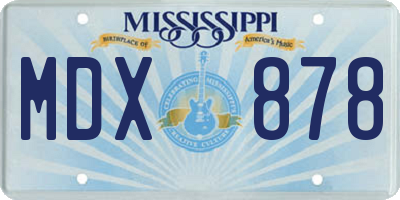 MS license plate MDX878