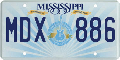 MS license plate MDX886