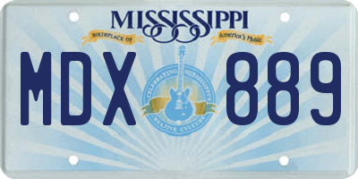 MS license plate MDX889